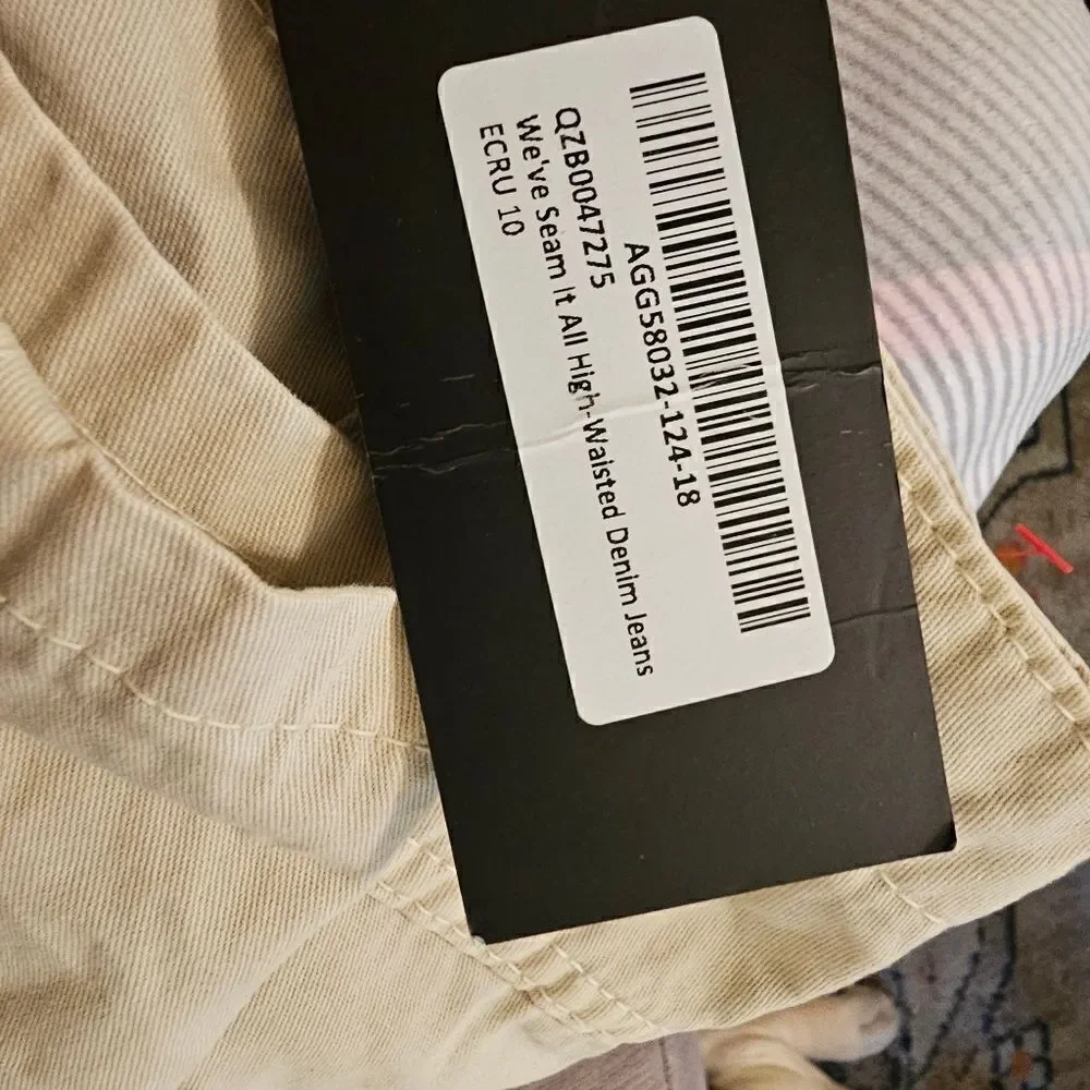 NWT Nasty Gal high waisted khaki trouser pants sz 6 with 30" Inseam - Picture 4 of 7